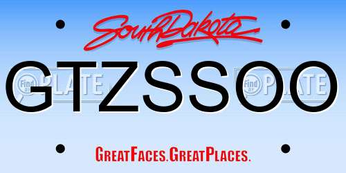 GTZSSOO South Dakota License Plate