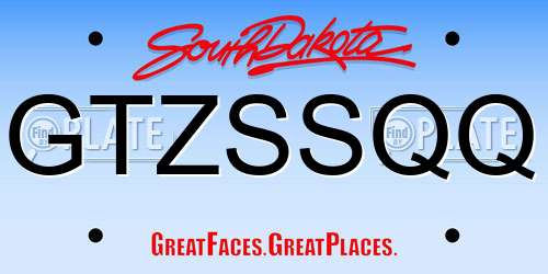 GTZSSQQ South Dakota License Plate