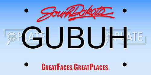 GUBUH South Dakota License Plate