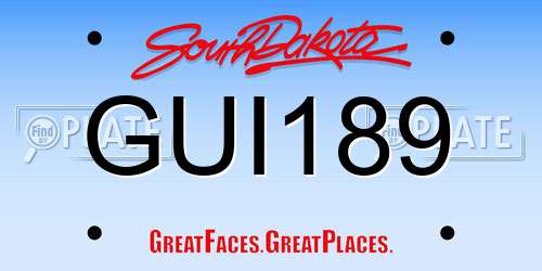 GUI189 South Dakota License Plate