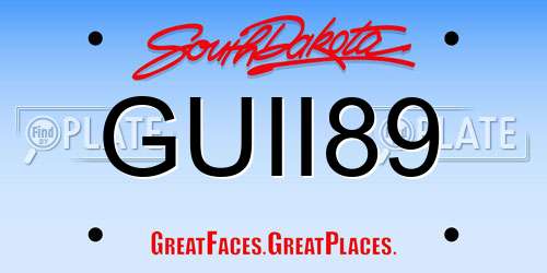 GUII89 South Dakota License Plate