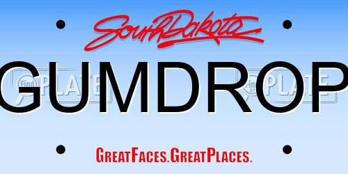 GUMDROP South Dakota License Plate