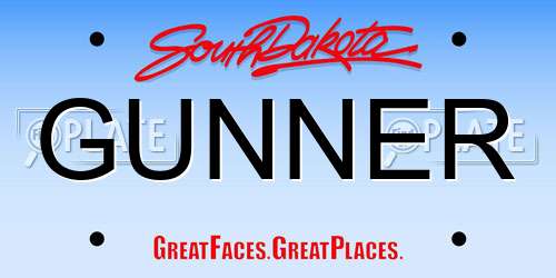 GUNNER South Dakota License Plate