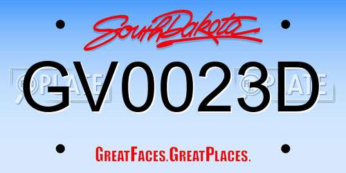 GV0023D South Dakota License Plate