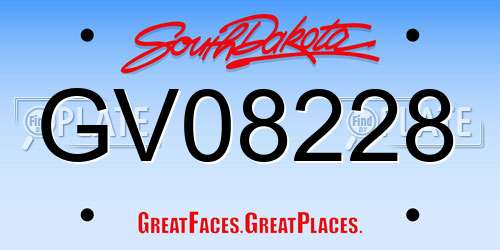 GV08228 South Dakota License Plate