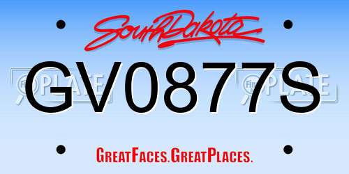 GV0877S South Dakota License Plate