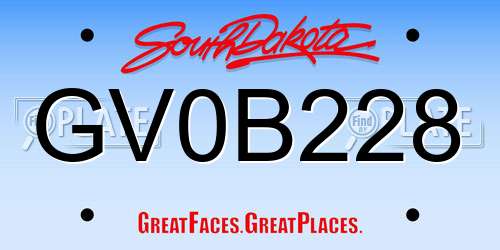 GV0B228 South Dakota License Plate