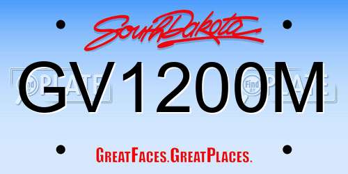 GV1200M South Dakota License Plate