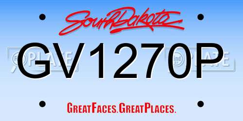 GV1270P South Dakota License Plate
