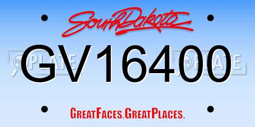 GV16400 South Dakota License Plate
