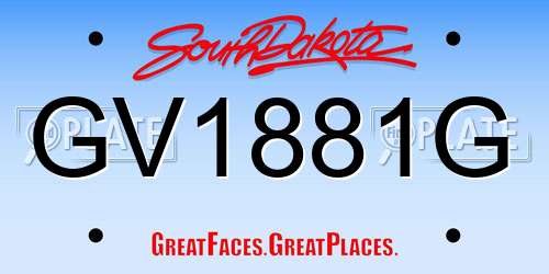 GV1881G South Dakota License Plate
