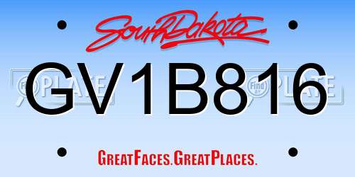 GV1B816 South Dakota License Plate