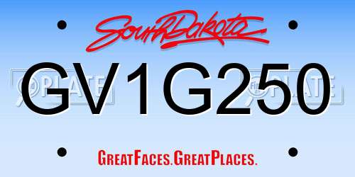GV1G250 South Dakota License Plate