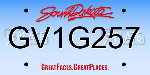 GV1G257 South Dakota License Plate