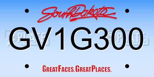 GV1G300 South Dakota License Plate