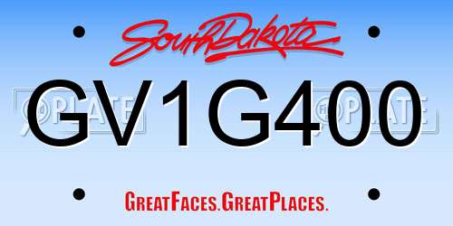GV1G400 South Dakota License Plate