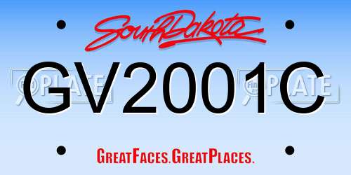GV2001C South Dakota License Plate