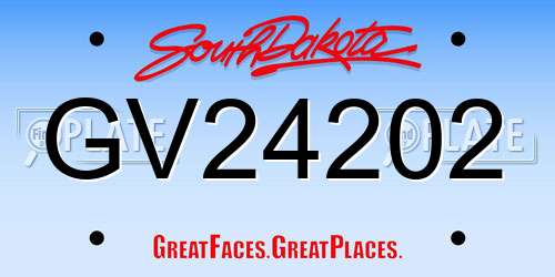 GV24202 South Dakota License Plate