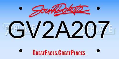GV2A207 South Dakota License Plate