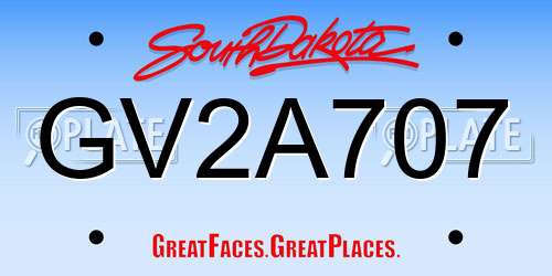 GV2A707 South Dakota License Plate