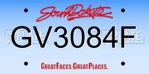 GV3084F South Dakota License Plate