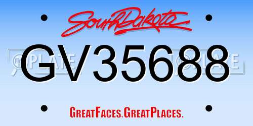 GV35688 South Dakota License Plate