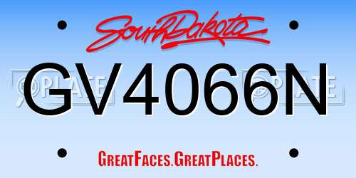 GV4066N South Dakota License Plate