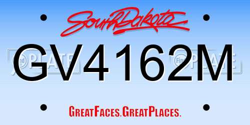 GV4162M South Dakota License Plate