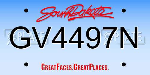 GV4497N South Dakota License Plate