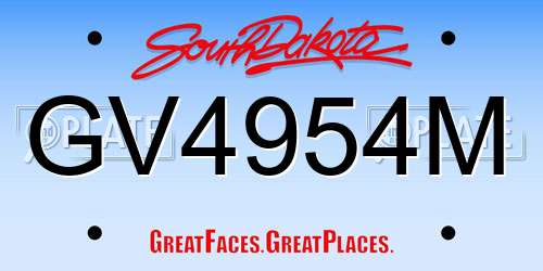 GV4954M South Dakota License Plate