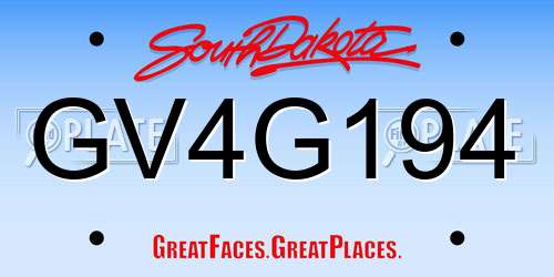 GV4G194 South Dakota License Plate