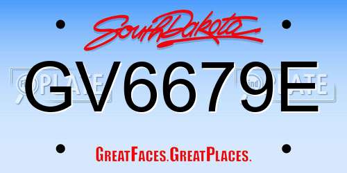 GV6679E South Dakota License Plate