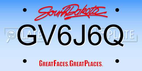 GV6J6Q South Dakota License Plate