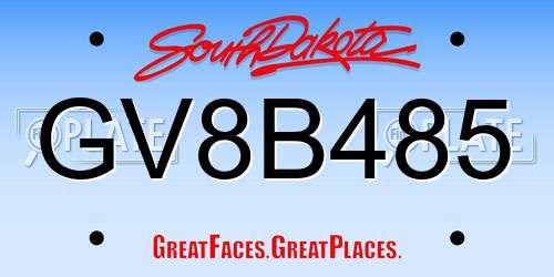 GV8B485 South Dakota License Plate