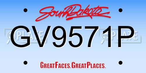 GV9571P South Dakota License Plate