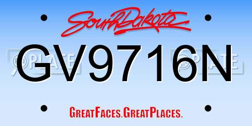 GV9716N South Dakota License Plate