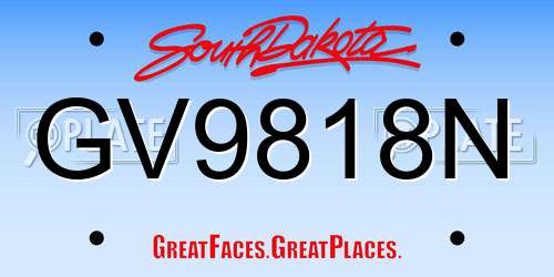 GV9818N South Dakota License Plate