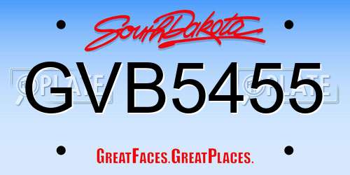GVB5455 South Dakota License Plate