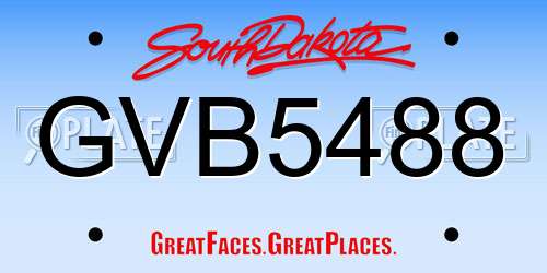 GVB5488 South Dakota License Plate