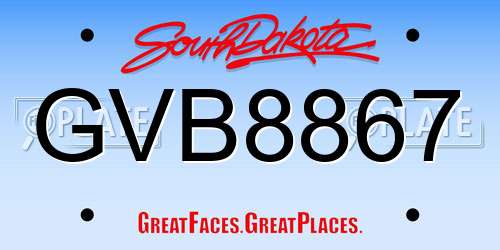 GVB8867 South Dakota License Plate