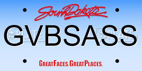 GVBSASS South Dakota License Plate