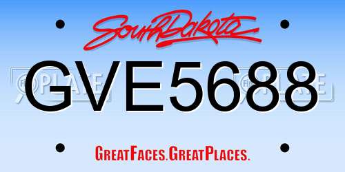 GVE5688 South Dakota License Plate