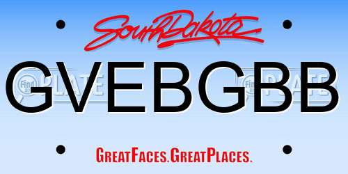 GVEBGBB South Dakota License Plate