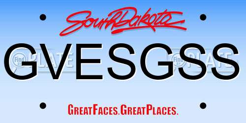 GVESGSS South Dakota License Plate