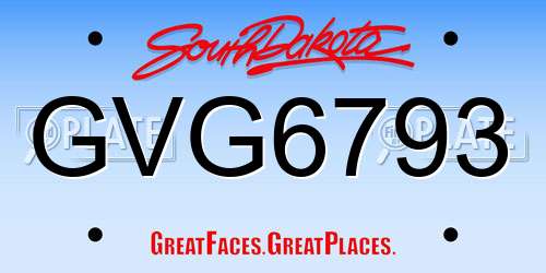 GVG6793 South Dakota License Plate