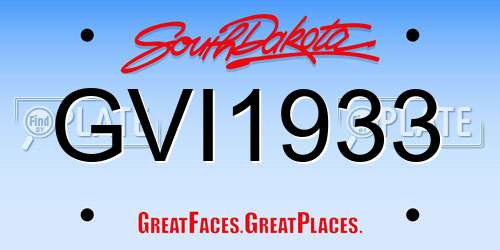 GVI1933 South Dakota License Plate