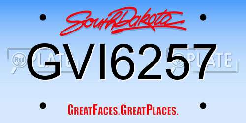 GVI6257 South Dakota License Plate