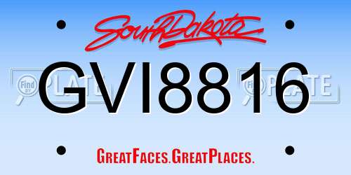 GVI8816 South Dakota License Plate