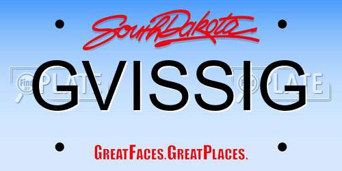 GVISSIG South Dakota License Plate