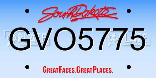 GVO5775 South Dakota License Plate